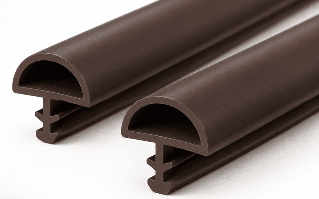 نوار درزگیر PVC نیمدایره پایهبغل ۱۰ میلیمتر — قهوهای