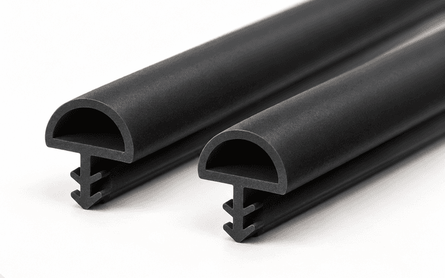 نوار درزگیر PVC نیمدایره پایهبغل ۱۰ میلیمتر — مشکی